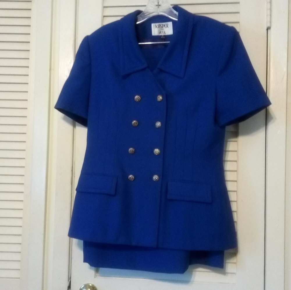 SIZE 10 KASPER FOR A.S.L. 2 PC. SKIRT SUIT